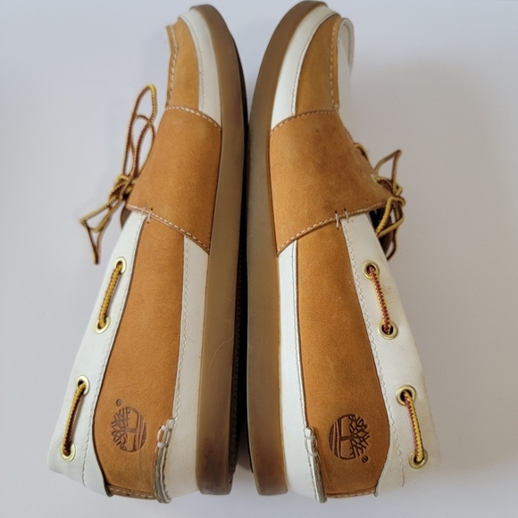 TIMBERLAND Men\'s Heritage 2 Eye Boat Brown White Leather Casual Shoes Size 12 M main image 12